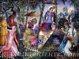 Jhulan with Gopis Canvas Art